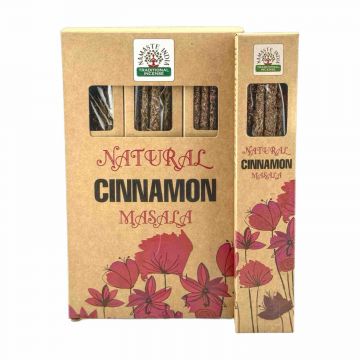 Natural Cinnamon Smudge Incense Sticks, Namaste India - 30 Gram (12 Boxes of Approx 8-10 Sticks)